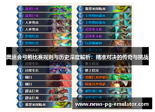 奥运会弓箭比赛规则与历史深度解析：精准对决的传奇与挑战